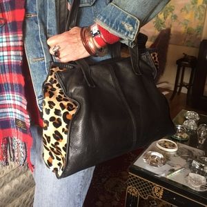 Cheetah Print Leather Handbag